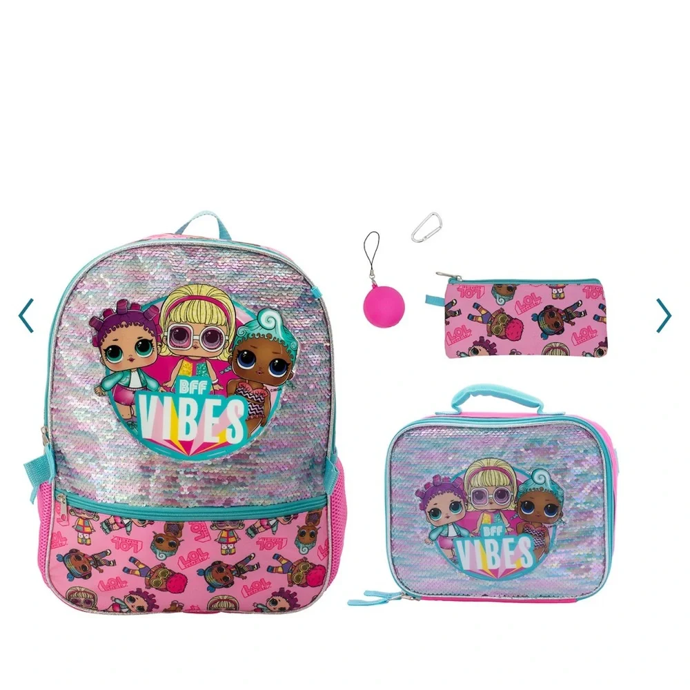 LOL SURPRISE 5 Piece Backpack & Lunch Box Set - NWT